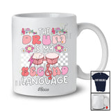 Personalized Custom Name Drum Is My Second Language; Amusing Player Musical Instruments T-Shirt