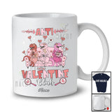 Personalized Custom Name Anti Valentine Club; Humorous Three Pink T-Rex Dinosaur Lover T-Shirt