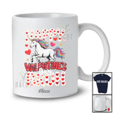 Personalized Custom Name Happy Valentine's Day Bruh; Lovely Plaid Unicorn Hearts; Couple Family T-Shirt