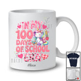 Personalized Custom Name In My 100 Days of School Era; Lovely Pink Unicorn; Girls Student Teacher T-Shirt