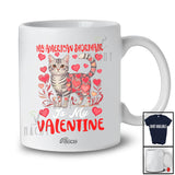 Personalized Custom Name My American Shorthair Is My Valentine; Adorable Hearts Family Group T-Shirt