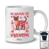 Personalized Custom Name My Burmese Cat Is My Valentine; Adorable Hearts Family Group T-Shirt