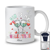 Personalized Custom Name Gin Is My Valentine; Humorous Hearts Drunker Drinking Lover Group T-Shirt