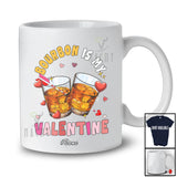 Personalized Custom Name Bourbon Is My Valentine; Humorous Hearts Drunker Drinking Lover Group T-Shirt