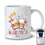 Personalized Custom Name Rum Is My Valentine; Humorous Hearts Drunker Drinking Lover Group T-Shirt