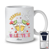 Personalized Custom Name Tequila Is My Valentine; Humorous Hearts Drunker Drinking Lover Group T-Shirt
