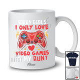 Personalized Custom Name Sorry I Love Video Games And Aunt; Joyful Valentine Boys Gamer Family T-Shirt