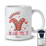 Personalized Custom Name Sausage Is My Valentine; Humorous Hearts Food Lover Group T-Shirt