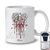 Personalized Custom Name Skeleton Rib Heart; Scary Valentine Hurt Broken Pain Heart Skeleton T-Shirt