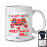 Personalized Custom Name Sorry I Love Video Games And Uncle; Joyful Valentine Boys Gamer Family T-Shirt