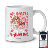 Personalized Custom Name My Beagle Is My Valentine; Adorable Hearts Family Group T-Shirt