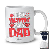 Personalized Custom Name First Valentine As A Dad; Humorous Promoting Future Dad; Hearts Family T-Shirt
