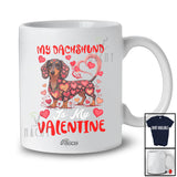 Personalized Custom Name My Dachshund Is My Valentine; Adorable Hearts Family Group T-Shirt