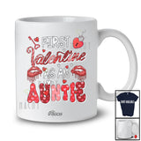 Personalized Custom Name First Valentine As An Auntie; Humorous Promoting Future Auntie; Family T-Shirt