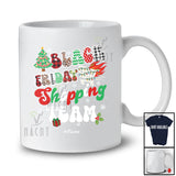 Personalized Custom Name Black Friday Shopping Team; Cheerful Christmas Plaid Leopard Family T-Shirt