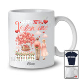 Personalized Custom Name Happy 20th Valentine; Adorable Flowers Hearts Couple Together Family T-Shirt