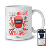 Personalized Custom Name Takes Heart To Be A Welder; Lovely Valentine Flowers Hearts Proud T-Shirt