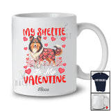 Personalized Custom Name My Shelties Is My Valentine; Adorable Hearts Family Group T-Shirt