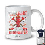 Personalized Custom Name Takes Heart To Be A Firefighter; Lovely Valentine Flowers Hearts Proud T-Shirt