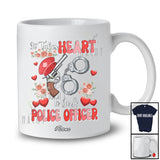 Personalized Custom Name Takes Heart To Be A Police Officer; Lovely Valentine Flowers Hearts Proud T-Shirt