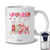 Personalized Custom Name LOVE; Adorable Valentine's Day Hearts Four Unicorn Lover; Girls Family T-Shirt