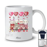 Personalized Custom Name LOVE; Adorable Valentine's Day Hearts Four Sheep Matching Farmer Lover T-Shirt
