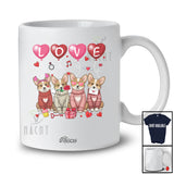 Personalized Custom Name LOVE; Adorable Valentine's Day Hearts Four Corgi Owner Lover T-Shirt