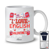 Personalized Custom Name I Love English Happy Valentine's Day; Joyful Hearts English Teacher T-Shirt