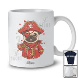 Personalized Custom Name Pirate Pug; Humorous Valentine Hearts Pirate Animal T-Shirt
