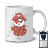 Personalized Custom Name Pirate Cat; Humorous Valentine Hearts Pirate Animal T-Shirt