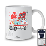 Personalized Custom Name Dabbing Heart Driving Ambulance; Amusing Valentine Boys Men Driver T-Shirt