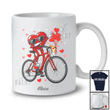 Personalized Custom Name Dabbing Heart Riding Bicycle; Amusing Valentine Bicycle Boys Men Rider T-Shirt