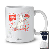 Personalized Custom Name Happy Valentine's Day; Lovely Hearts Flowers Cat Riding Scoter T-Shirt