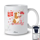 Personalized Custom Name Happy Valentine's Day; Lovely Hearts Flowers Guinea Pig Riding Scoter T-Shirt