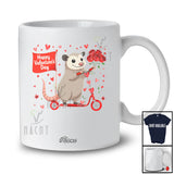 Personalized Custom Name Happy Valentine's Day; Lovely Hearts Flowers Opossum Riding Scoter T-Shirt