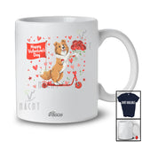 Personalized Custom Name Happy Valentine's Day; Lovely Hearts Flowers Shelties Riding Scoter T-Shirt