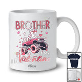 Personalized Custom Name Brother Is My Valentine; Adorable Unicorn On Monster Truck Family T-Shirt