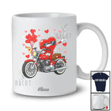 Personalized Custom Name Dabbing Heart Riding Motorcycle; Amusing Valentine Boys Men Rider T-Shirt