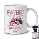 Personalized Custom Name Father Is My Valentine; Adorable Unicorn On Monster Truck Family T-Shirt