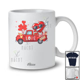 Personalized Custom Name Dabbing Heart Driving Pickup Truck; Amusing Valentine Boys Men Driver T-Shirt