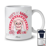 Personalized Custom Name Don't Go Bacon My Heart; Lovely Valentine Pig Chef Lunch Lady Rainbow T-Shirt