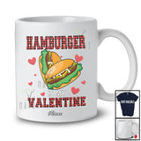 Personalized Custom Name Hamburger Is My Valentine; Humorous Valentine's Day Red Plaid Food T-Shirt
