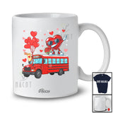 Personalized Custom Name Dabbing Heart Driving School Bus; Amusing Valentine Boys Men Driver T-Shirt