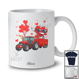 Personalized Custom Name Dabbing Heart Driving Tractor; Amusing Valentine Tractor Boys Men Driver T-Shirt