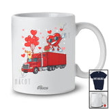 Personalized Custom Name Dabbing Heart Driving Truck; Amusing Valentine Truck Boys Men Driver T-Shirt
