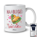 Personalized Custom Name Hamburger Is My Valentine; Humorous Valentine's Day Groovy Food Lover T-Shirt