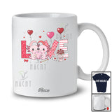 Personalized Custom Name LOVE; Adorable Valentine's Day Hearts Flowers Couple Axolotl Lover T-Shirt