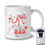 Personalized Custom Name You Make My Heart Go Baa; Lovely Valentine Hearts Sheep Farmer T-Shirt