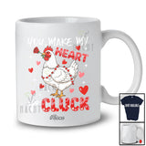 Personalized Custom Name You Make My Heart Go Cluck; Lovely Valentine Hearts Chicken Farmer T-Shirt