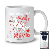 Personalized Custom Name You Make My Heart Go Meow; Lovely Valentine Hearts Cat Animal T-Shirt